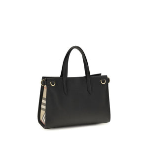 Burberry Schwarze Baumwoll-Handtasche