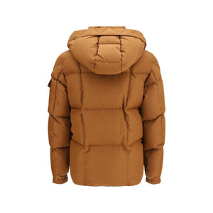 Moncler Braune Polyester-Jacke in voller Länge