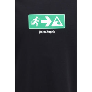 Palm Angels Schwarzes Baumwoll-T-Shirt