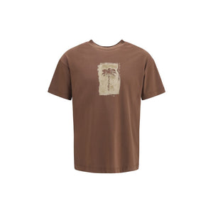 Palm Angels Braunes Baumwoll-T-Shirt