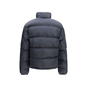 Prada Blaue Polyamid-Jacke in voller Länge