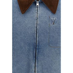Ami Paris Blaue Jeansjacke aus Baumwolle