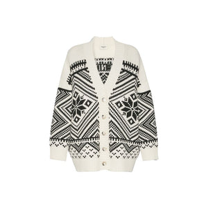 Max Mara Weiße Strickjacke aus reiner Schurwolle