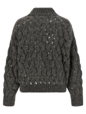 Brunello Cucinelli Grauer Wollcardigan