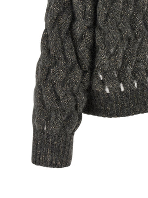 Brunello Cucinelli Grauer Wollcardigan