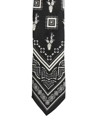 Dolce & Gabbana Schwarze gemusterte Krawatte aus 100 % Seide, verstellbar