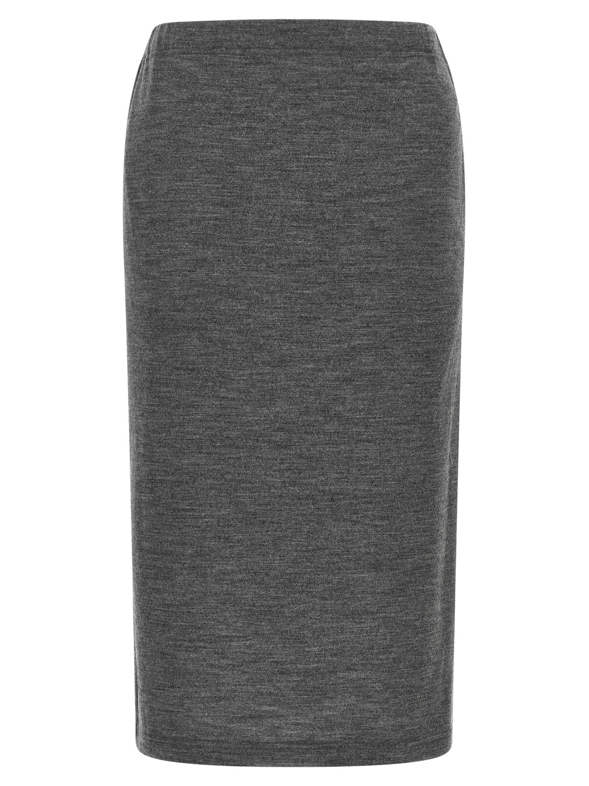 Junya Watanabe Elegante Graue Woll-Midi-Rock