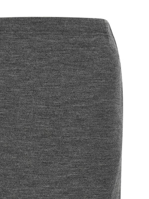 Junya Watanabe Elegante Graue Woll-Midi-Rock