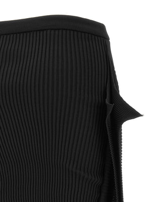 Issey Miyake Schwarzer Midirock aus Polyester