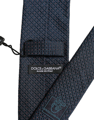 Dolce & Gabbana Herren Krawatte Dunkelblau Geometrisch Seide Zum Binden