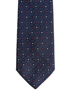 Dolce & Gabbana Blau-diamant-gitter-verstellbare Krawatte Herren Accessoire Krawatte