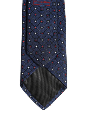 Dolce & Gabbana Blau-diamant-gitter-verstellbare Krawatte Herren Accessoire Krawatte