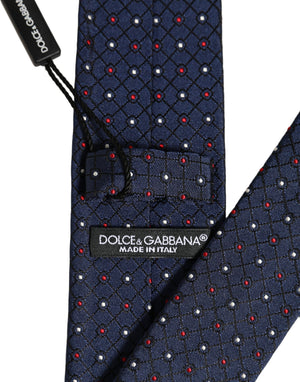 Dolce & Gabbana Blau-diamant-gitter-verstellbare Krawatte Herren Accessoire Krawatte
