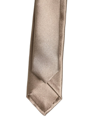 Dolce & Gabbana Braune Seidenkrawatte mit verstellbarem Knoten, 100% Seide