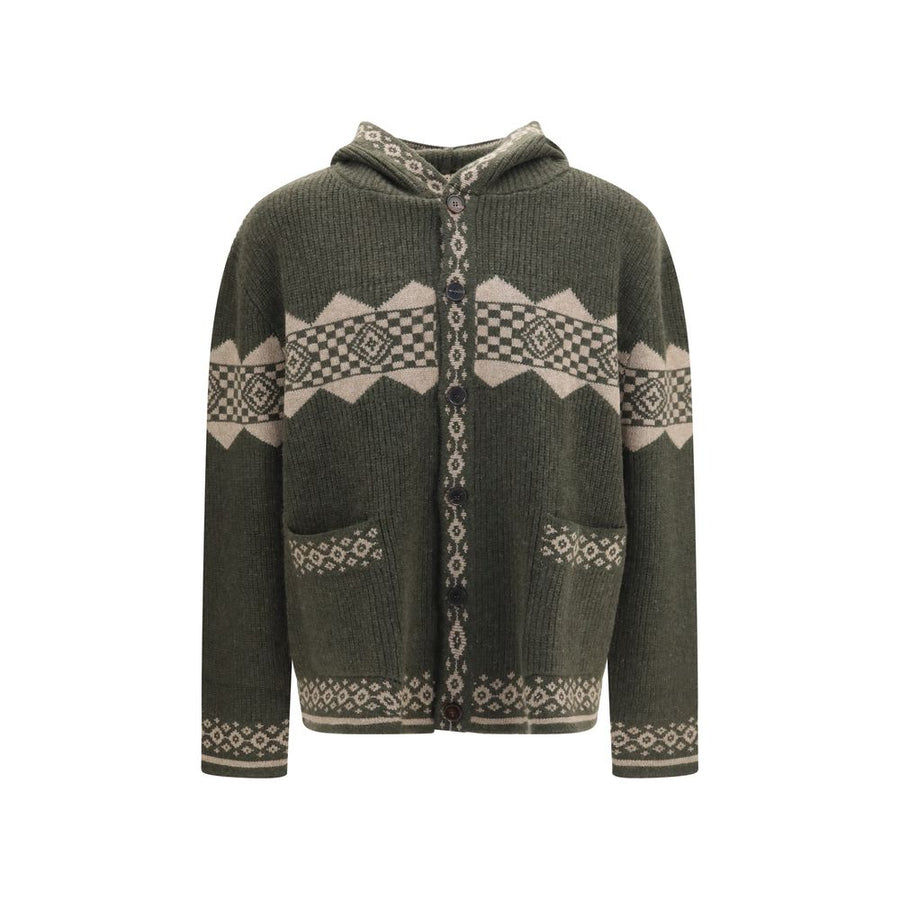 Baziszt Zweifarbige Kaschmir-Strickjacke