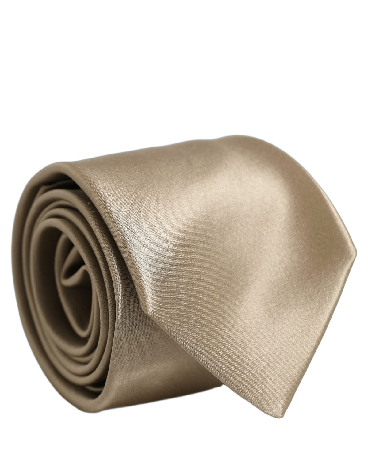 Dolce & Gabbana Beige Satin Seiden Krawatte zum Binden