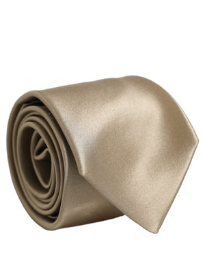 Dolce & Gabbana Beige Satin Seiden Krawatte zum Binden