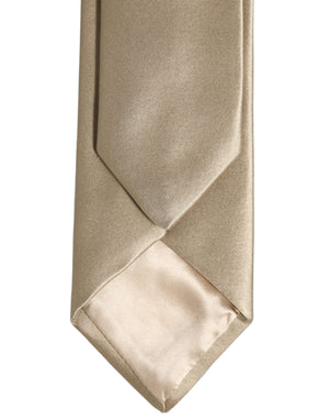 Dolce & Gabbana Beige Satin Seiden Krawatte zum Binden