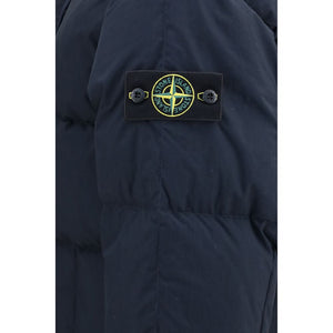 Stone Island Blaue Gänsedaunen-Shell-Jacke