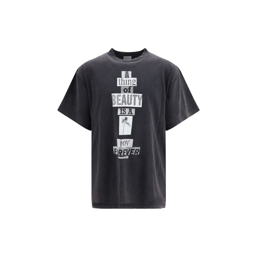 Balenciaga Graues Baumwoll-T-Shirt