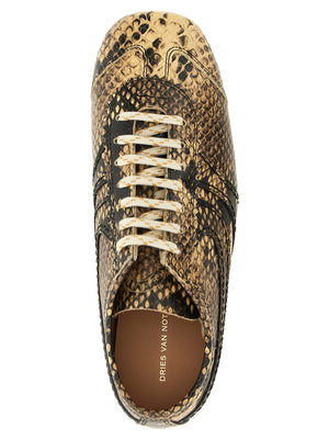 Dries Van Noten Beige Kalbsleder Low-Top-Sneaker