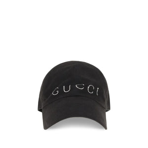 Gucci Schwarze Baumwollkappe (Baseball Cap)