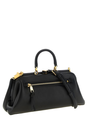 Dolce & Gabbana Schwarze Lammleder-Schultertasche