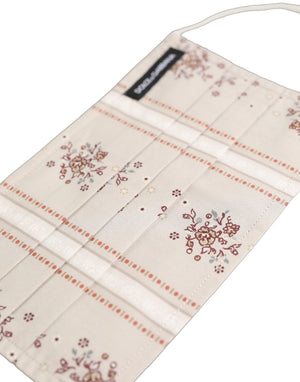 Dolce & Gabbana Beige Blumenprint Plissierte Gesichtsmaske mit elastischem Ohrband