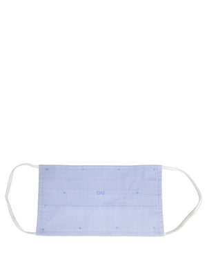 Dolce & Gabbana Hellblaue DG Monogram Falten-Gesichtsmaske mit elastischem Ohrbügel