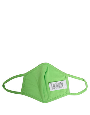 Dolce & Gabbana Grüne Polyester DG CASA Logo Gesichtsmaske mit elastischem Ohrband