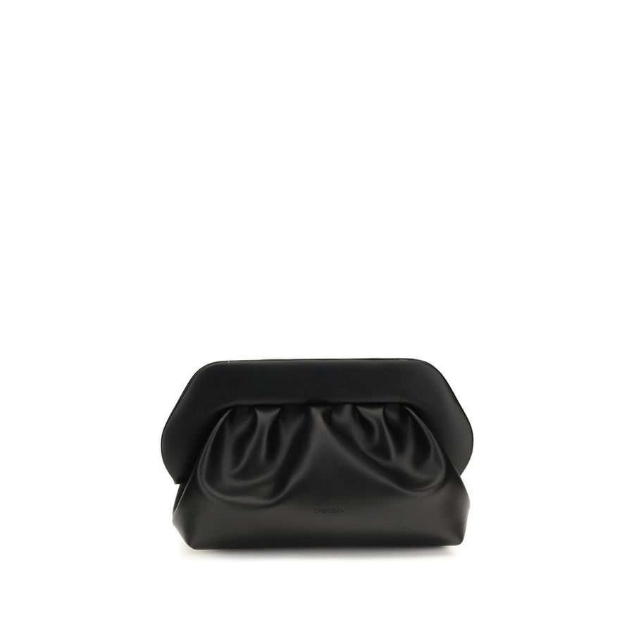 THEMOIRè Schwarze Clutch aus recyceltem Leder