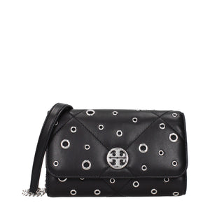 Tory Burch Schwarze Leder-Clutch