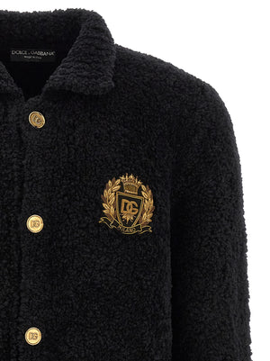 Dolce & Gabbana Schwarzer Cardigan aus Alpakaleder