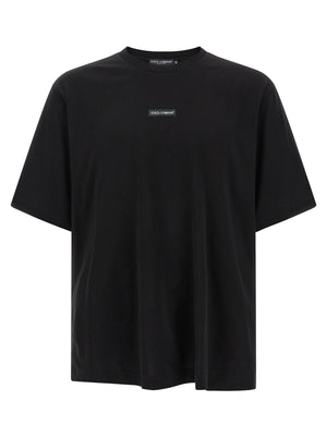 Dolce & Gabbana Schwarzes Baumwoll-T-Shirt