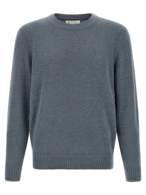 Brunello Cucinelli Strickjacke aus Alpakawolle und Leder in Blau
