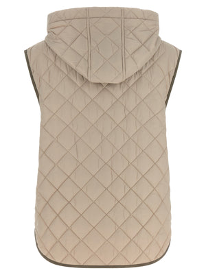 Brunello Cucinelli Beige Polyamid Ärmellose Jacke