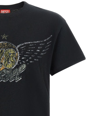 Diesel Schwarzes Baumwoll-T-Shirt