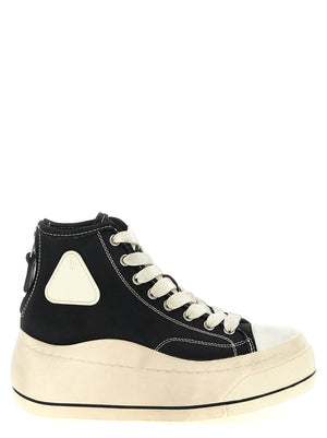 R13 Schwarze High-Top-Sneaker aus Baumwolle