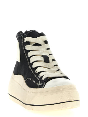 R13 Schwarze High-Top-Sneaker aus Baumwolle