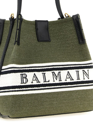 Balmain Schultertasche aus zweifarbigem Stoff