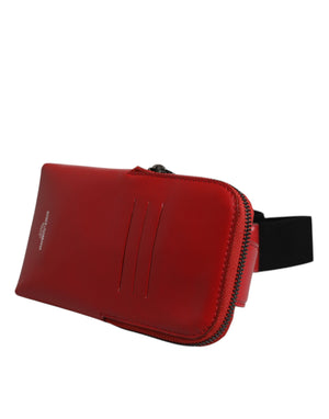 Dolce & Gabbana Rote Kalbsleder Handy-Kartenetui Umhängetasche