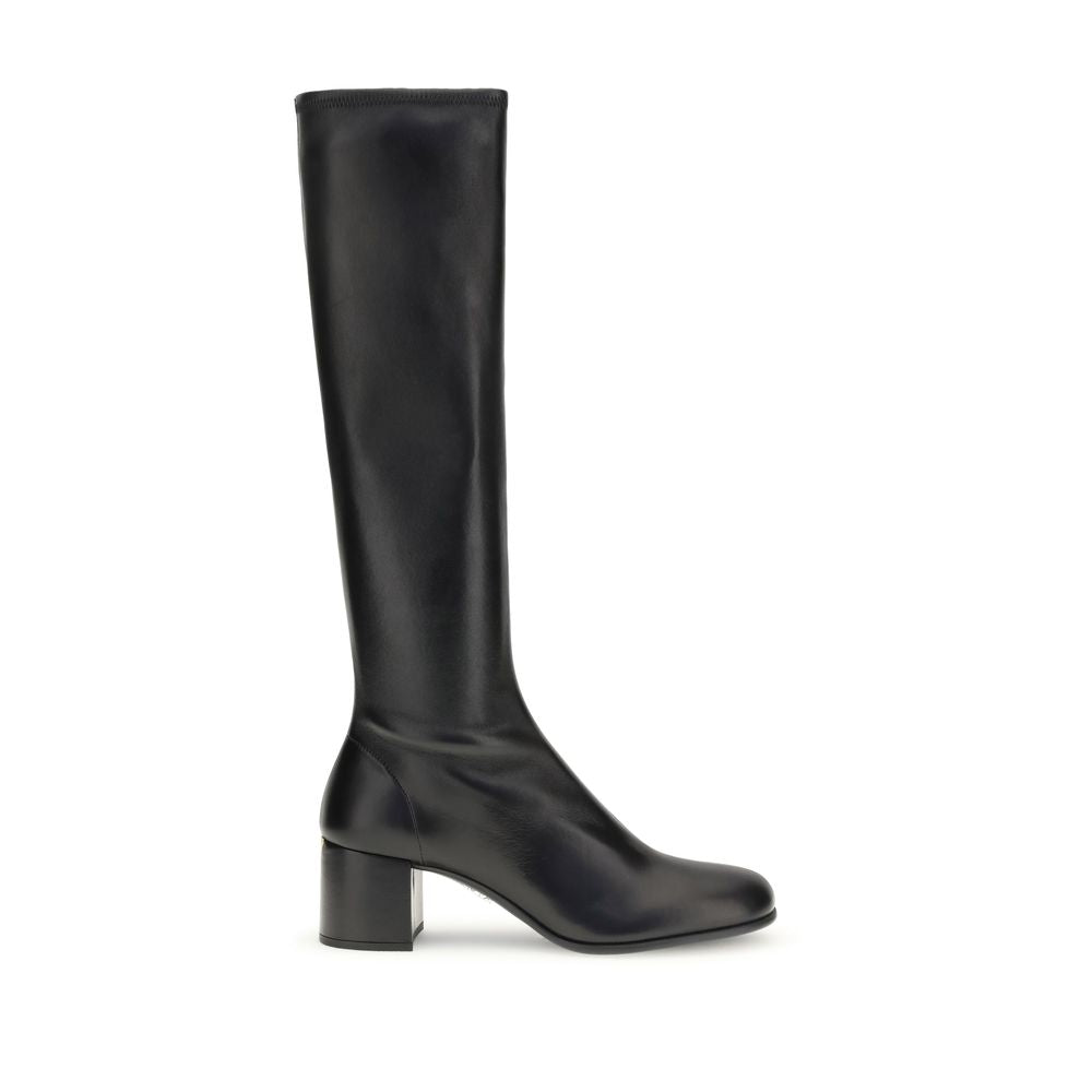 Prada Schwarze Lammleder-Stiefeletten Ovis Aries