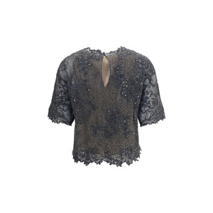 Brunello Cucinelli Graue Mohair-Bluse