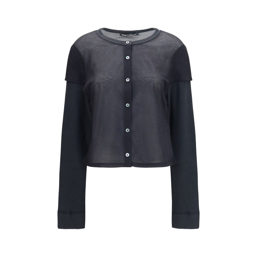 Our Legacy Schwarzer Baumwollcardigan