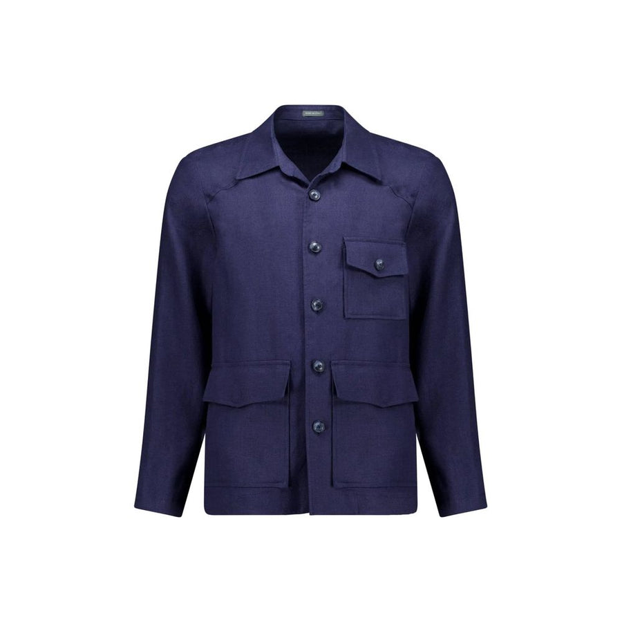 Autore Marineblaue Leinen-Ganzjahresjacke