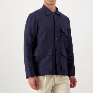 Autore Marineblaue Leinen-Ganzjahresjacke