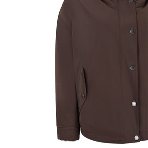 Max Mara Braune Baumwolljacke in voller Länge