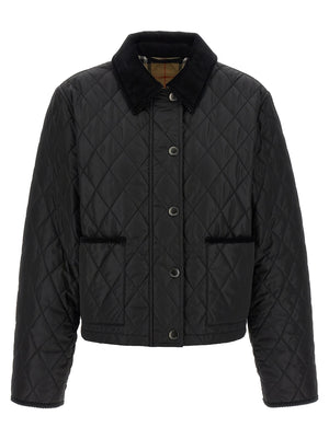Burberry Schwarze Polyamid-Jacke in voller Länge
