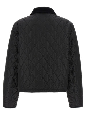 Burberry Schwarze Polyamid-Jacke in voller Länge