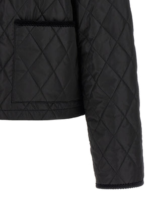 Burberry Schwarze Polyamid-Jacke in voller Länge